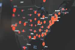 A map showing covid numbers in the united states